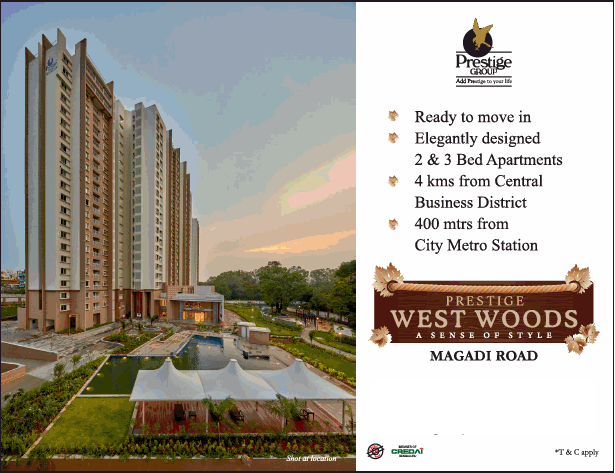 Presenting 2 and 3 BHK at Prestige West Woods in Bangalore Update